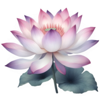 AI generated Beautiful blooming lotus flowers, with glowing colors, for printing or social media posts png