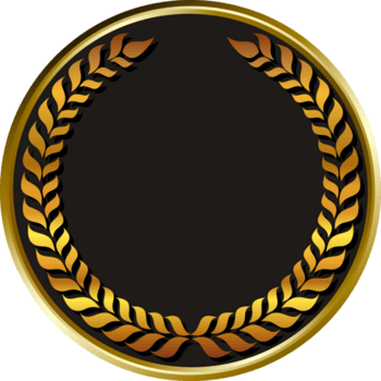 negro medalla oro laureles. png