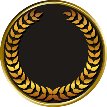 negro medalla oro laureles. png