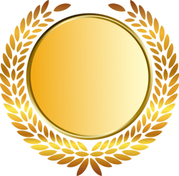 oro medalla y laureles png