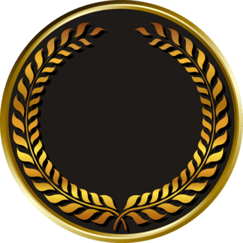 negro medalla oro laureles. png