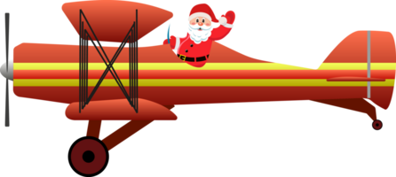 Santa Claus on airplane png