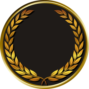 negro medalla oro laureles. png
