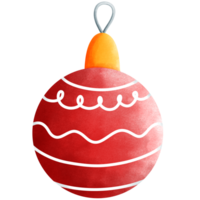 Festive watercolor illustration.Cute red christmas ball clipart for a vibrant holiday season. png