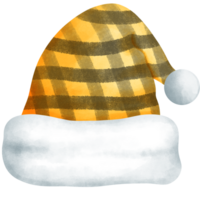 Retro style beanie hat illustration in black and yellow. png