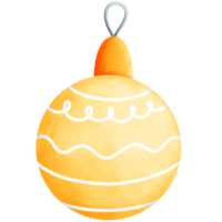 festivo aguarela ilustração.fofo amarelo Natal bola clipart para uma vibrante feriado temporada. png