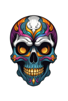 AI generated Dead Skull colored Illustration on Transparent Background png