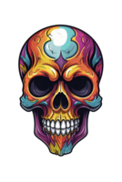 AI generated Dead Skull colored Illustration on Transparent Background png