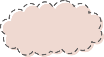 streckad linje färgrik pastell rosa Färg Tal bubbla ballong, ikon klistermärke PM nyckelord planerare text låda baner, platt png transparent element design