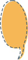 pointillé ligne coloré pastel Jaune Couleur discours bulle ballon, icône autocollant note mot-clé planificateur texte boîte bannière, plat png transparent élément conception