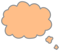 Colorful pastel orange color speech bubble balloon, icon sticker memo keyword planner text box banner, flat png transparent element design