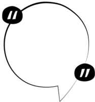 Black and white speech bubble balloon with quotation marks, icon sticker memo keyword planner text box banner, flat png transparent element design