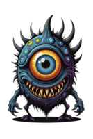 ai gerado monstro olhos em transparente fundo png