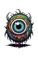 AI generated Monster eyes on transparent background png