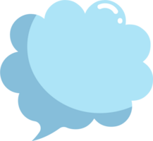 blå Tal bubbla ballong ikon klistermärke PM nyckelord planerare text låda baner, platt png transparent element design