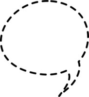 Dashed line speech bubble balloon icon sticker memo keyword planner text box banner, flat png transparent element design