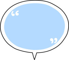 blå Tal bubbla ballong med citat märken, ikon klistermärke PM nyckelord planerare text låda baner, platt png transparent element design
