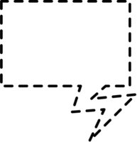 pointillé ligne discours bulle ballon icône autocollant note mot-clé planificateur texte boîte bannière, plat png transparent élément conception