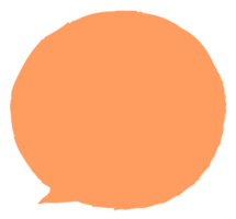 Colorful pastel orange color speech bubble balloon, icon sticker memo keyword planner text box banner, flat png transparent element design