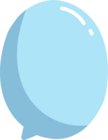 Blue speech bubble balloon icon sticker memo keyword planner text box banner, flat png transparent element design