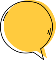 Colorful pastel yellow color speech bubble balloon, icon sticker memo keyword planner text box banner, flat png transparent element design