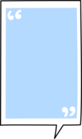 blauw toespraak bubbel ballon met citaat merken, icoon sticker memo trefwoord ontwerper tekst doos banier, vlak PNG transparant element ontwerp