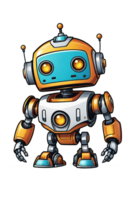 AI generated Cartoon robot on transparent background illustration png