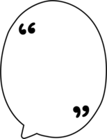 svart och vit Tal bubbla ballong med citat märken, ikon klistermärke PM nyckelord planerare text låda baner, platt png transparent element design