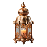 AI generated Luxury Arabic Lantern with Glowing Light Isolated on Transparent Background. Muslim Holy Month Ramadan Kareem. Generative Ai png