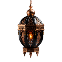 AI generated Luxury Arabic Lantern with Glowing Light Isolated on Transparent Background. Muslim Holy Month Ramadan Kareem. Generative Ai png