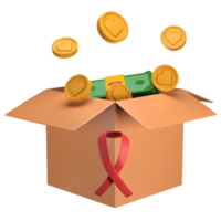 3d Geld Spende Box png