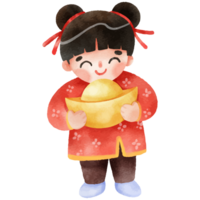 Cute Asian children for Chinese new year. png