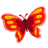 cute butterfly with acrylic paint png