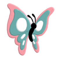 cute butterfly with acrylic paint png