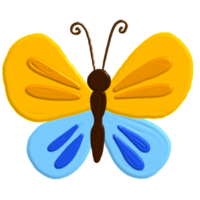 cute butterfly with acrylic paint png