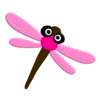 cute dragonfly with acrylic paint png