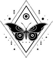 Point Abstract Butterfly Triangle Geometric Tattoo Sky Crescent Astrology vector