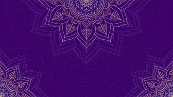 Ethereal Violet Whirl Of Mandala Lattice on Lavish Horizontal Vector Background