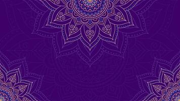 etéreo Violeta giro de mandala enrejado en prodigar horizontal vector antecedentes