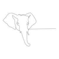 World wild life continuous single line art drawing and elephant one line outline vector art  illustration