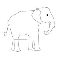 World wild life continuous single line art drawing and elephant one line outline vector art  illustration