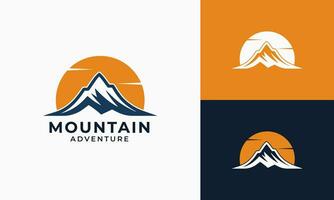 montaña aventuras logo vector ilustración