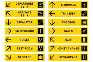 aeropuerto señales valores ilustración. vector diseño.
