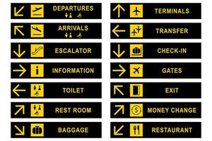 Airport signs stock illustration. Vector design.