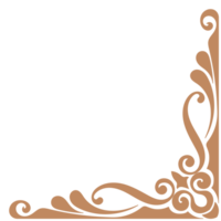 Gold vintage baroque corner ornament retro pattern antique style acanthus. Decorative design filigree calligraphy. You can use for wedding decoration of greeting card and laser cutting. png