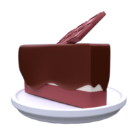 uniek 3d renderen voedsel taart chocola icoon eenvoudig.realistisch illustratie. png