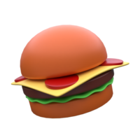 uniek 3d renderen smakelijk hamburger icoon eenvoudig.realistisch illustratie. png