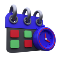 único 3d representación calendario hora icono simple.realista ilustración. png