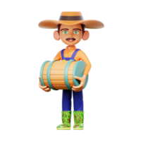 masculino agricultor segurando barril png