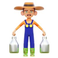 male farmer carrying milk can png